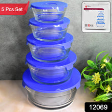 Modern Glass Bowl Set Mixing / Storage Bowls with Lids (5 Pcs Set) - justgrabit.in | Just Grab It
