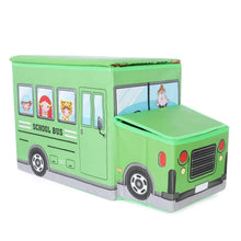 Foldable Bus Shape Toy Box Storage with Lid for Storage of Toys Basket Useful as Toy Organizer mountable Racks Surface Multipurpose Basket for Kids Wardrobe Cabinet Wood with Cloth Cover For Home Decor Books, Game, Baby Cloth (Mix Color & Design ) - Justgrabit Inc.