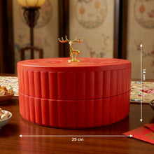 2 Layer Multipurpose Decorative Dry Fruit and Snack Serving Tray (1 Pc) - justgrabit.in | Just Grab It