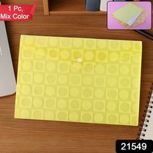 Mix Design A4 Plastic Document Folder with Patterned Button Closure - justgrabit.in | Just Grab It