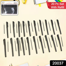Refillable Black Marker Pen with Extra Ink Refills 20 pieces (1 Set) - justgrabit.in | Just Grab It