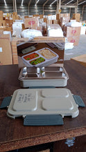 3 - Compartment Stainless Steel Lunch Box (1 Pc) - Justgrabit Inc.