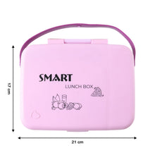 Smart Leak Proof Lunch Box with 3 Compartments and Spoon Set (1 Set) - justgrabit.in | Just Grab It