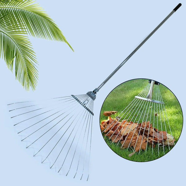 115 - 152 CM Rake for Gardening, Stainless Steel Telescopic Garden Rake for Quick Clean Up of Lawn and Yard, Adjustable Rake Claws Spacing Garden Broom with Long Handle for Clean Leaves (MOQ : - 12 pc) - Justgrabit Inc.