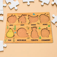Wooden Fruits Puzzle Learning Educational Board (1 Set / 28×20 Cm) - justgrabit.in | Just Grab It