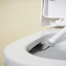 Silicone Toilet Brush with Holder Stand for Bathroom Cleaning - justgrabit.in | Just Grab It
