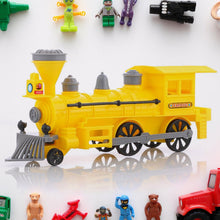 Pull and Go Train with Light Plastic String Pull Back Train (1 Pc / Mix Color) - justgrabit.in | Just Grab It