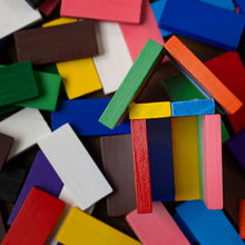 DOMINO BLOCKS SET MULTICOLOR WOODEN TOY BUILDING INDOOR GAME TOY - justgrabit.in | Just Grab It
