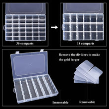 36 Grids Clear Plastic Organizer Box with Dividers Jewellery Storage Box 1 Pc - justgrabit.in | Just Grab It