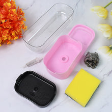 2 in 1 Plastic Dish Soap Liquid Dispenser Sponge Holder ,Sabudani (1 Set) - justgrabit.in | Just Grab It