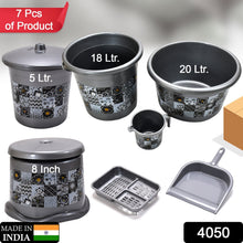 Large Capacity Plastic Bathroom Set of 7 Pc - justgrabit.in | Just Grab It