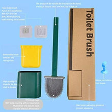 Silicone Toilet Brush with Holder Stand for Bathroom Cleaning - Justgrabit Inc.