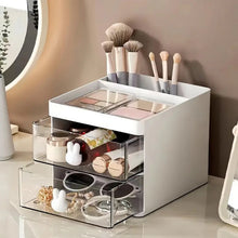 2 Layer 5 Compartment Desk Organizer with Transparent Drawer (1 Pc / 15×13×11 Cm) - justgrabit.in | Just Grab It