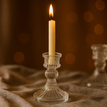 Elegant Crystal Glass Candle Holder Stand (1 Pc) - justgrabit.in | Just Grab It