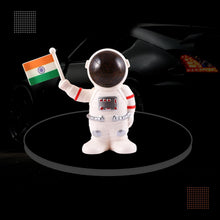 Solar Power Astronaut Ornament Moving Hand with Indian Flag (1 Pc) - justgrabit.in | Just Grab It