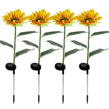 Garden Solar Sunflower Outdoor LED Light Inserted Ground Simulation Plant (4 Pcs Set) - justgrabit.in | Just Grab It