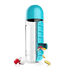 Multi - Use Pill & Water Bottle for Travel (600 Ml, Mix Color) - Justgrabit Inc.