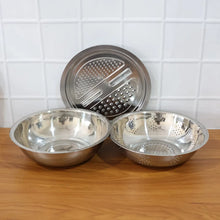 3 - in - 1 Stainless Steel Mixing, Straining & Grater Bowl Set - justgrabit.in | Just Grab It