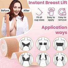 Boob Tape with Nipple Covers: Cotton, Breathable, Lift & Support (5m, 10 Pairs) - Justgrabit Inc.