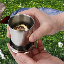 2 in 1 Camping Folding Cup with Keychain (1 Pc) - justgrabit.in | Just Grab It