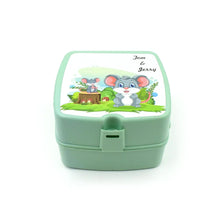 Double - Layer Square Lunch Box with Spoon , 4 Compartment Tiffin & Push Lock , Plastic Tiffin Box for Travelling, School Kids & Office Exclusive, Home - Justgrabit Inc.