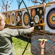 Plastic Archery Bow and Arrow Toy Set with single knife and 3pc Arrow and Target Board, - Justgrabit Inc.