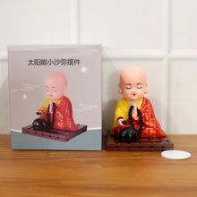 Red Solar Powered Sitting Buddha Statue (1 Pc / Medium) - justgrabit.in | Just Grab It