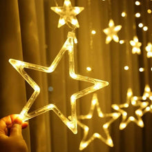 12 STARS CURTAIN STRING LIGHTS, WINDOW CURTAIN LIGHTS WITH 8 FLASHING MODES DECORATION FOR FESTIVALS - justgrabit.in | Just Grab It