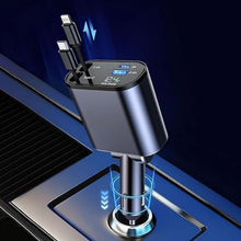 4 - in - 1 Super Fast Car Charger with Dual Built - In Cables, Dual USB Ports, - justgrabit.in | Just Grab It