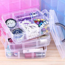 3 - Tier 18 Sections Transparent Stackable Adjustable Compartment Slot Plastic Craft Storage Box - Justgrabit Inc.