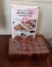 2 layer Acrylic Jewelry Storage Box Dustproof Earring Box, Storage Box Portable Nail Art Storage Case, 24 - Grid Small and 6 - Grid Big case Makeup Vanity Box (1 Pc / 30 Compartment) - Justgrabit Inc.