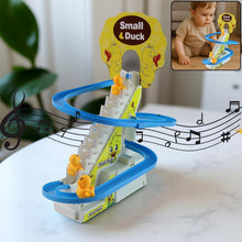 LALA Small Duck Climb Stairs Toy Roller Coaster Flashing Lights & Music (3 Ducks) - justgrabit.in | Just Grab It