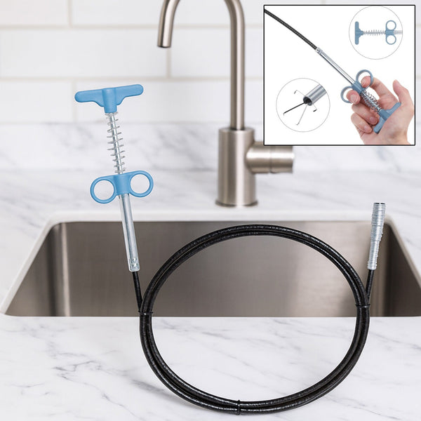 Flexible Spring Drain Cleaning Tool with Hand Grip (1 Pc / 57 Cm) - justgrabit.in | Just Grab It