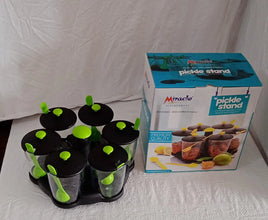 Multipurpose 6 Piece Miracle Revolving Plastic Spice Container Rack With 6 Spoon, Condiment Set, Masala Rack Set, Revolving Spice Rack Aachar Container Chutney Mukhwas Tray Masala Dining Spice Stand - Justgrabit Inc.
