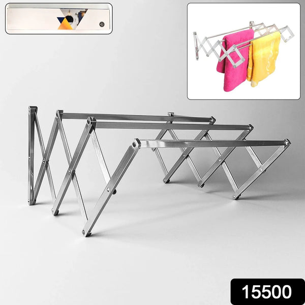 Stainless Steel Wall - Mounted Folding Clothes Drying Rack - Justgrabit Inc.