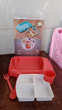 Kid's Car Shaped Plates Cup / Lunch Box Dinnerware (4 Pcs Set / 1000 ML Lunch Box) - justgrabit.in | Just Grab It