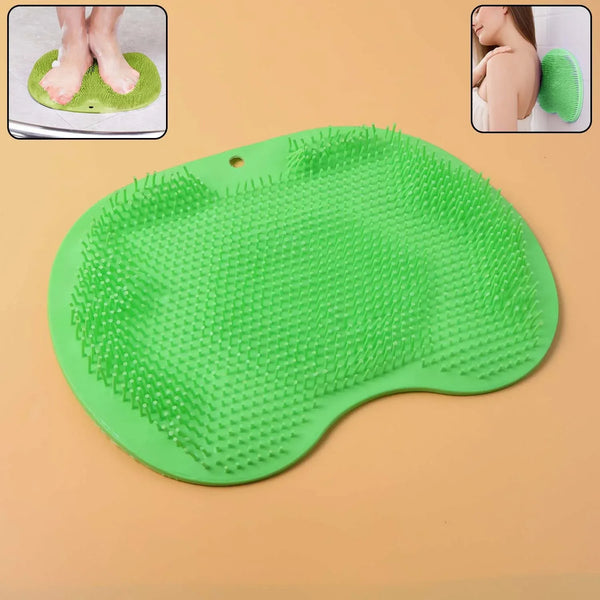 Green Silicone Bath Massage Cushion – Suction Cup Exfoliating Foot Scrubber & Mat - justgrabit.in | Just Grab It