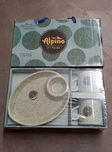 Ceramic Tea/Coffee Cup Set - Alpino 3 - Piece with 2 - Compartment Serving Platter (BPA - Free) - Justgrabit Inc.