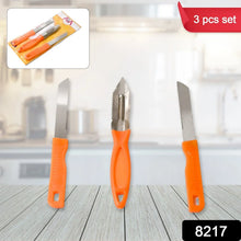 3in1 Multipurpose Stainless Steel Classic Kitchen Knife Set of 3 for Fruits and Vegetable Chopping / Cutting / Peeling, Kitchen Knife / Vegetable Peeler / Plain Knife - Justgrabit Inc.