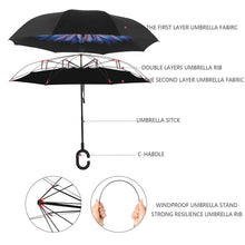 Plain design Windproof Upside Down Reverse Umbrella with C - Shaped Handle - Justgrabit Inc.