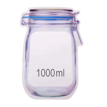 Reusable Airtight Seal Plastic Food Storage Mason Jar Zipper (1000ml) - Justgrabit Inc.
