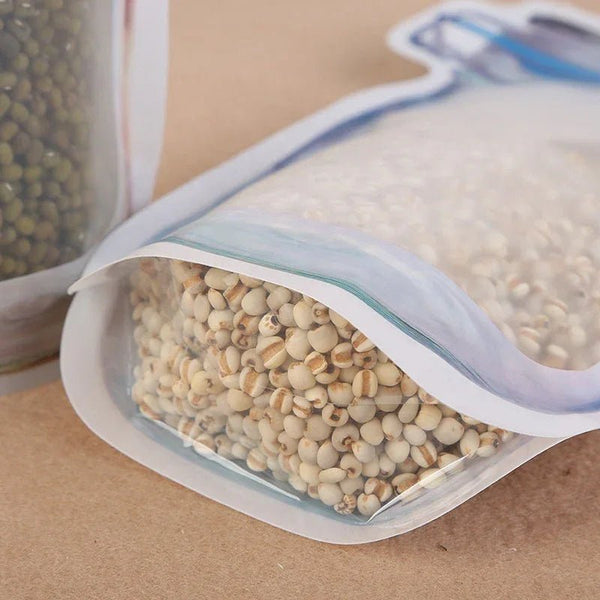 Reusable Airtight Seal Plastic Food Storage Mason Jar Zipper (1000ml) - Justgrabit Inc.
