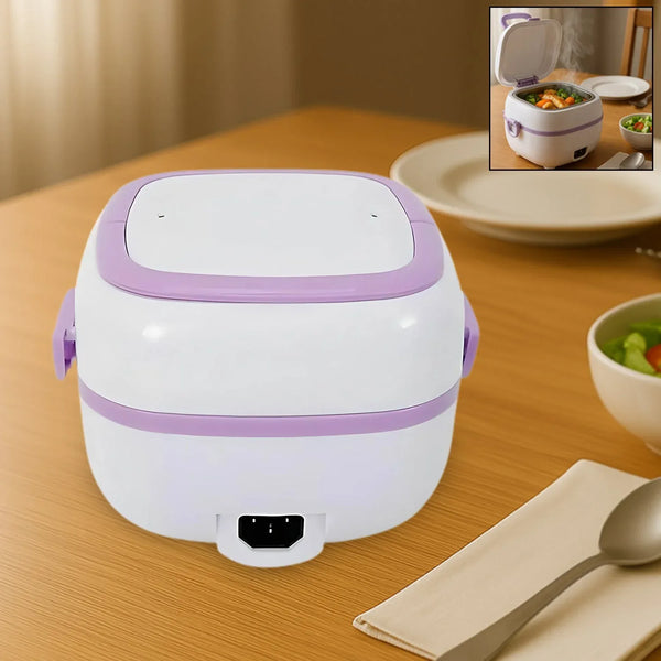 Electric Lunch Box Portable Food Warmer Food Heating Lunch Box Removable Food - Grade Stainless Steel Compartments, 220V 200W, for Car, Truck, office  - Justgrabit Inc.