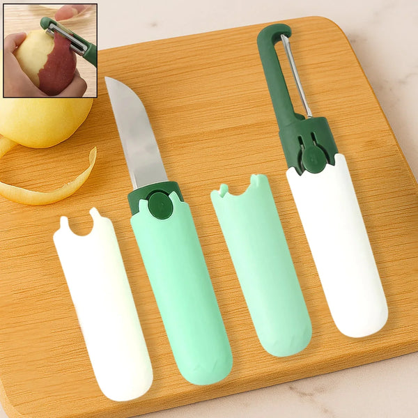 2 - in - 1 Multifunctional Knife & Sawtooth Peeler for Fruits and Vegetables - Justgrabit Inc.