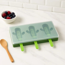 Ice Cream Mould sicle Mold, Cactus Shape Ice Molds Homemade sicle for DIY Ice sicle, 3 - Cavity Summer Food Kitchen Tools (1 Pc) - Justgrabit Inc.