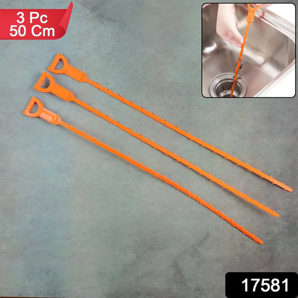 Flexible Sink & Drain Cleaning Stick – 50 cm Long (Pack of 3) - justgrabit.in | Just Grab It