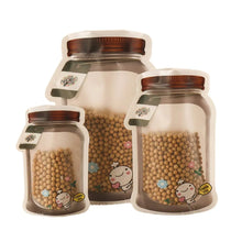 Plastic Transparent Jar Shaped Pouch With Zipper (3 Pcs Set) - Justgrabit Inc.