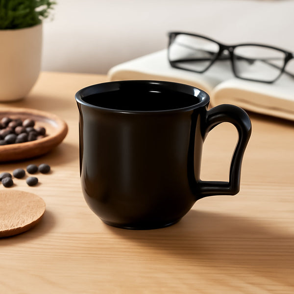 Premium Plastic Coffee / Tea Cups / Mug with Handle(1 Pc / Loose / Black) - justgrabit.in | Just Grab It