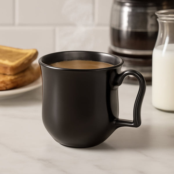 Premium Plastic Coffee / Tea Cups / Mug with Handle (1 Pc / With Color Box / Black) - justgrabit.in | Just Grab It