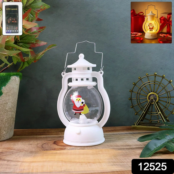 Mini LED Decorative Lantern with Santa Figurine & Handle (1 Pc) - justgrabit.in | Just Grab It